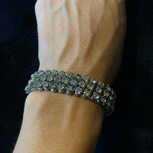 Elegant Silver Rhinestone Bracelet
